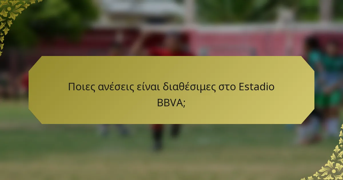 Ποιες ανέσεις είναι διαθέσιμες στο Estadio BBVA;