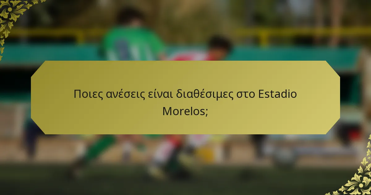 Ποιες ανέσεις είναι διαθέσιμες στο Estadio Morelos;