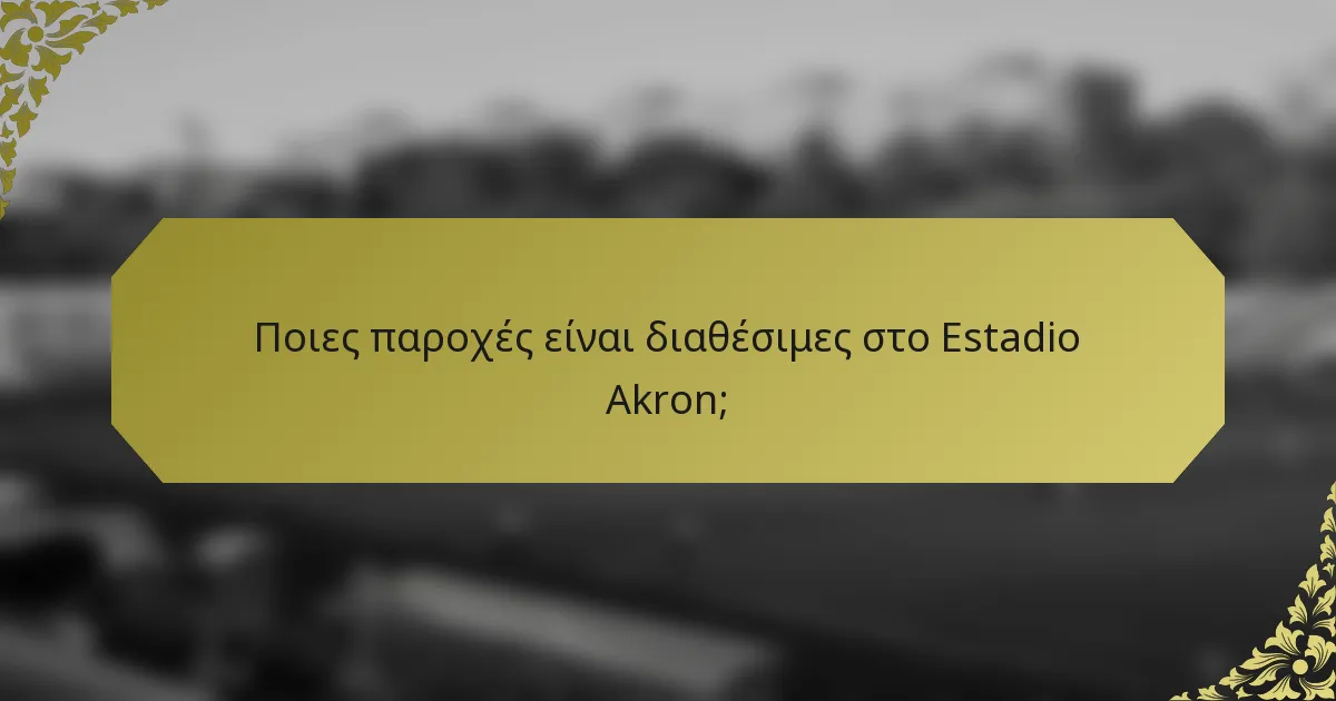 Ποιες παροχές είναι διαθέσιμες στο Estadio Akron;