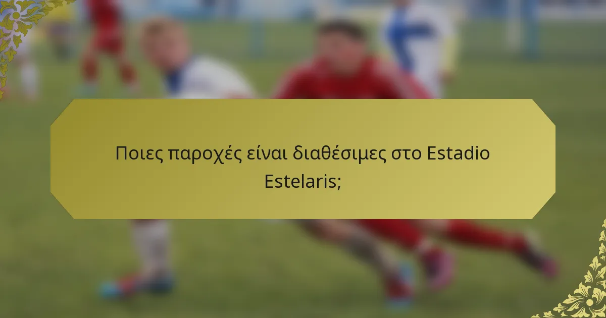 Ποιες παροχές είναι διαθέσιμες στο Estadio Estelaris;