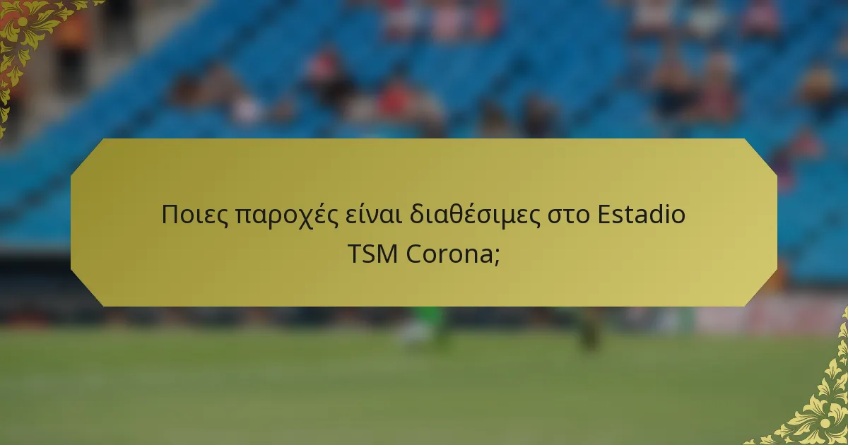 Ποιες παροχές είναι διαθέσιμες στο Estadio TSM Corona;