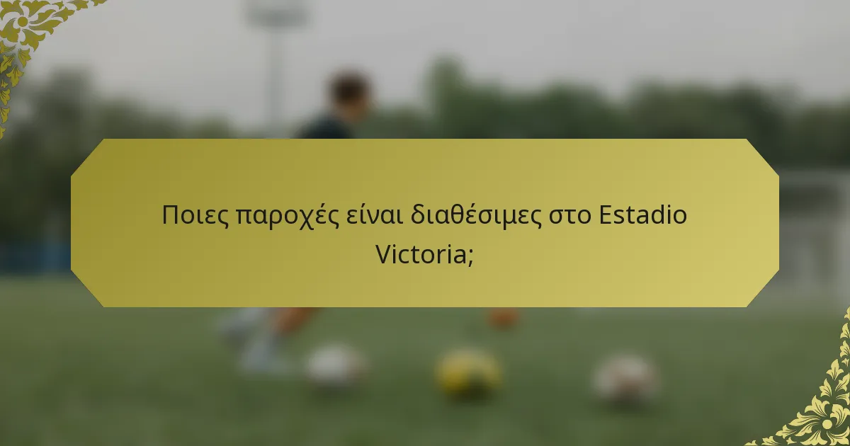 Ποιες παροχές είναι διαθέσιμες στο Estadio Victoria;